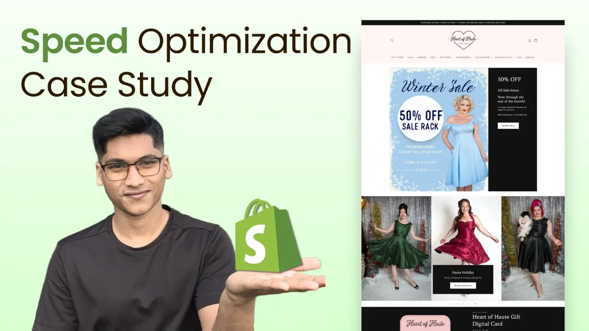 speed optimisation for heart of haute shopify store